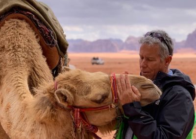 Rick making a new friend in Wadi Rum, Jordan